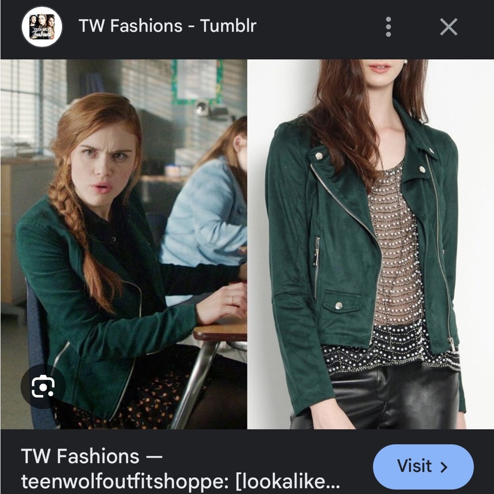 TEEN WOLF COLLECTORS ITEM-Lydia’s H&M green suede jacket